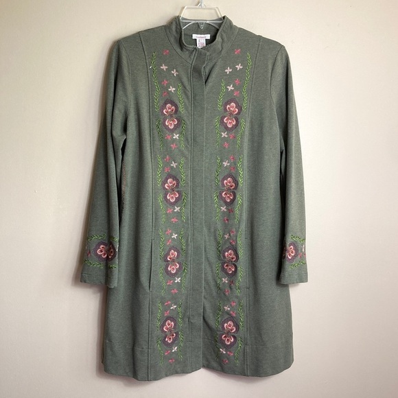 Sundance Jackets & Blazers - Sundance Catalog Royal Ambrosia Jacket Green Floral Embroidered